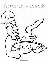 Chef Coloring Masak Tukang Number Koki Baker Cursive Twistynoodle Cook Noodle Built California Usa Favorites Login Add Print Ll sketch template