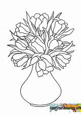 Vase Coloring Flowers Flower Color Colour Popular Drawing Library Clipart Sheets Choose Board Coloringhome sketch template