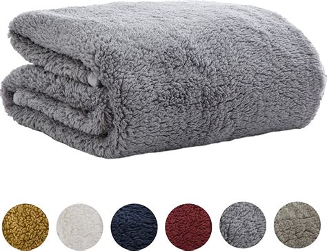 boston traders double layered sherpa throw blanket oversized warm  soft reversible sherpa
