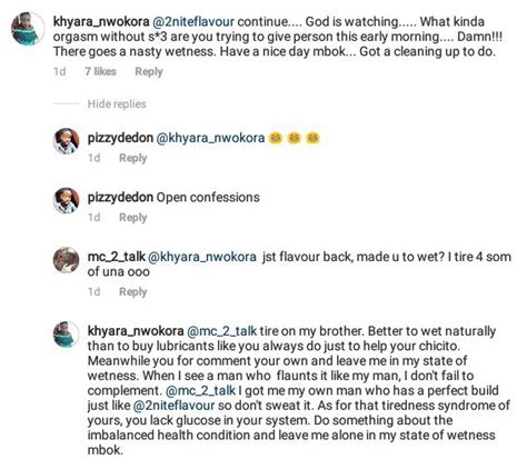 lady says the sight of singer flavour s body ‘gives her