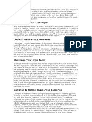 position paper sample  introduction body  conclusion critiques