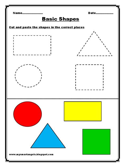 shapes worksheets  preschool  kindergarten shape euclidean