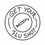 Flu Outlined Stamp Syringe Injection Hanna Rec sketch template