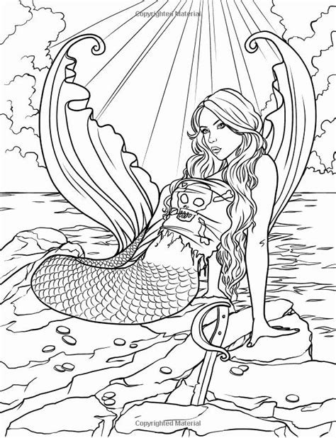 mermaid coloring book  adults lovely mermaid myth mythical mystical