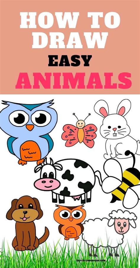 easy cute animals  draw