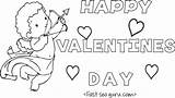 Valentines Coloring Cupid Print Happy Card Pages Printable Kids sketch template