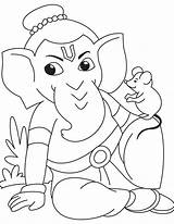 Ganesha Ganesh Drawing Coloring Lord Pages Simple Kids Mouse Easy God Sketch Pencil Printable Drawings Hindu Realistic Gods Bal Color sketch template