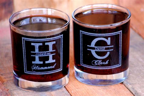 Personalized Wedding Whiskey Glasses Groom T Toasting