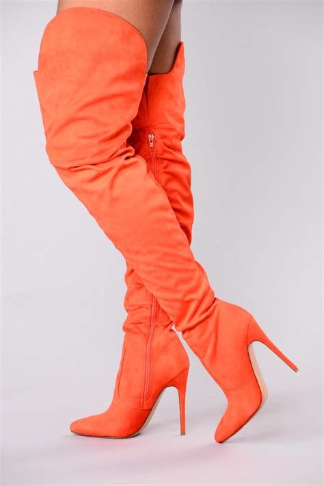 soft as suede thigh high boot orange thigh high boots