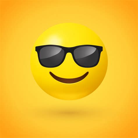 Smiling Face With Sunglasses Emoji Vector Premium Download