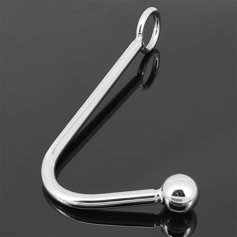 30 140mm stainless steel anal hook metal butt plug with ball anal plug