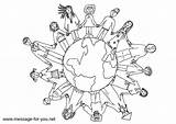 Coloring Colouring Pages Children Around Map Hands Holding Drawing Globe Printable Clipart Global Message Hand People Earth Different Color Left sketch template