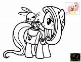 Fluttershy Angel Coloring Pages Bunny Kj sketch template