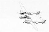 Coloring Fighter Pages Plane War Lightning Ii Filminspector sketch template
