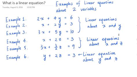 linear equation definition  examples youtube