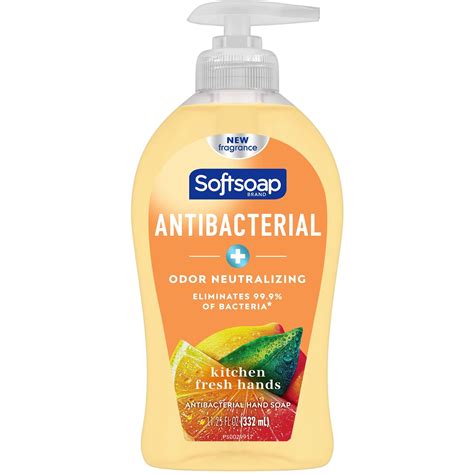 softsoap antibacterial kitchen fresh hands soap  ml pump bottle dispenser odor