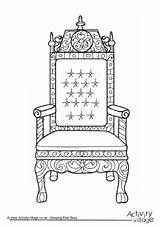 Throne Colouring Coloring Pages King Royal Family Chair Drawing Queen Activity Kids Activityvillage Colour Sheet Children School Sketch British Carriage sketch template