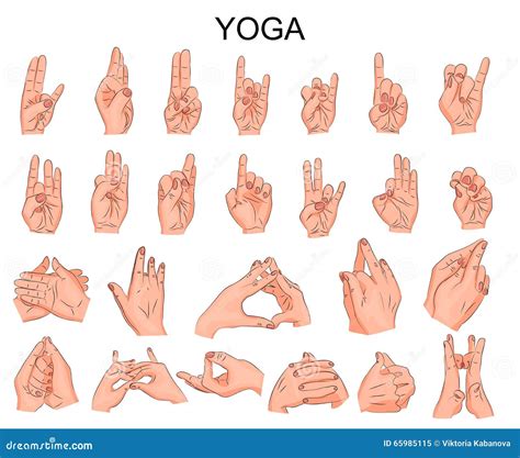 position   hands  yoga  meditation stock vector illustration  indian human