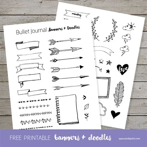 bullet journal printable banners  doodles teal tumblr