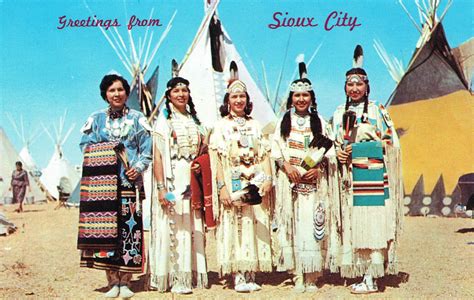 vintage greetings from sioux city iowa postcard indian maidens unused
