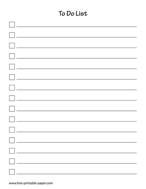 printable   checklist   list template  printable paper