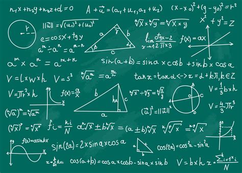 math formulas mathematical formulas  green school chalkboard handwritten scientific math