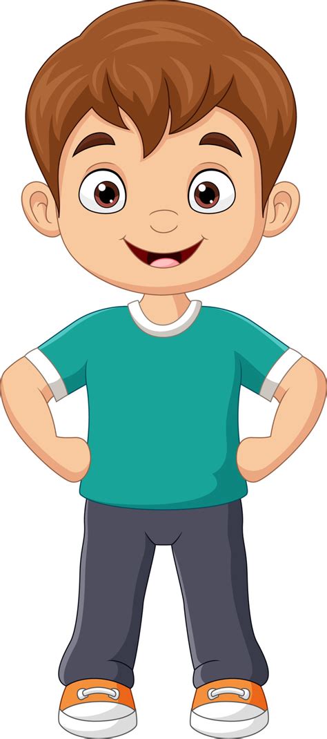 cartoon funny  boy standing  vector art  vecteezy