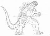 Godzilla Coloring Pages Drawing Printable Print Deviantart Getdrawings Fic Sketch Fan Color Getcolorings sketch template