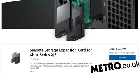 Xbox Series X Storage Expansion Card Is £220 £30 Less Than Series S