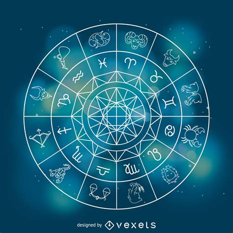 horóscopo signos zodiacales ilustración descargar vector
