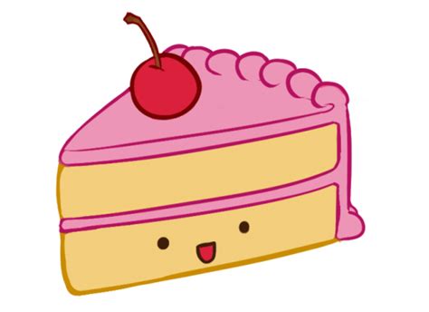 draw  kawaii cute cake slice feltmagnet