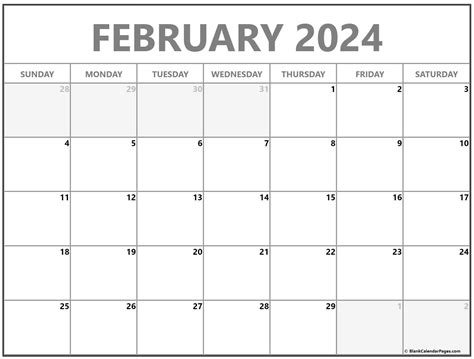 february  calendar template  calendar