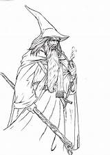 Gandalf Hobbit Lord Rings Wizards Colouring Cool Tolkien Fellowship Ring Abc Pilgrim Clipground Appears Clipart sketch template