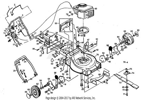 poulan ppsa mower parts diagram  mower housing bs engine