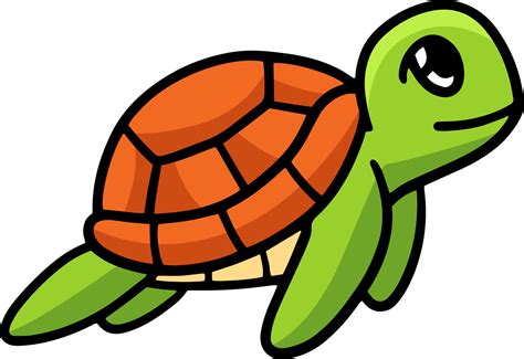 sea turtle cartoon colored clipart illustration  vector art