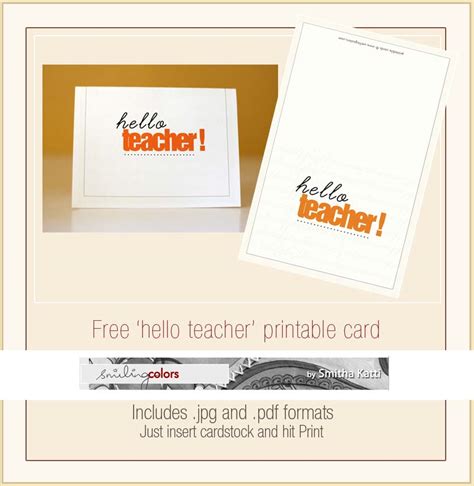 freebie printable teacher cards smiling colors