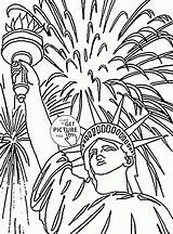 Liberty Statue Coloring Pages July Fourth Torch Drawing Adult Patriotic Clip Getdrawings Sheets American Printables Kids Holidays Wuppsy sketch template