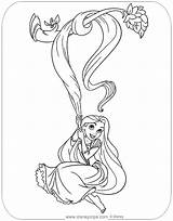 Coloring Rapunzel Pages Tangled Gothel Mother Hanging Disneyclips Pascal Color Print Branch Disney sketch template