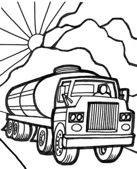 cistern truck coloring image