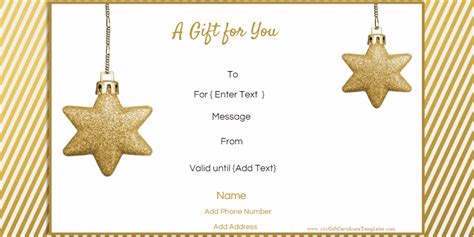 editable christmas gift certificate template  designs