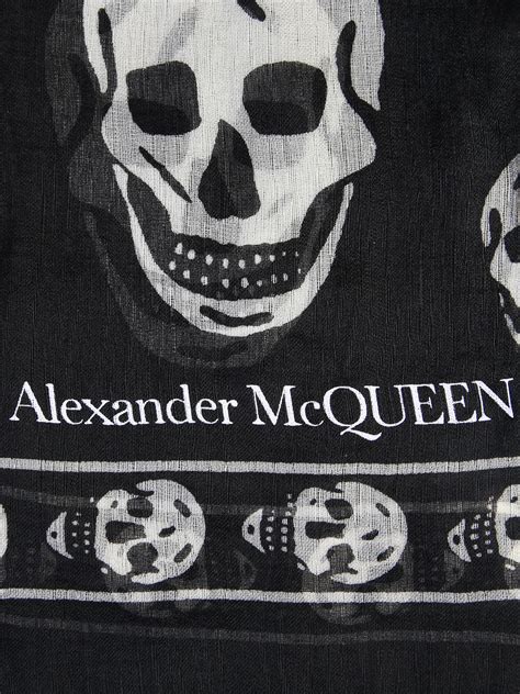 alexander mcqueen alexander mcqueen skull print scarf black  italist