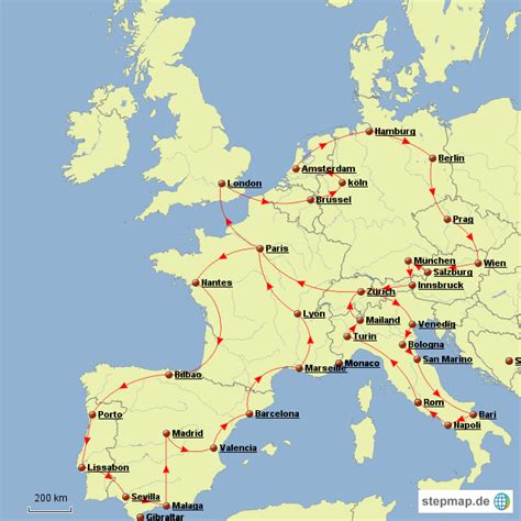 stepmap route europa landkarte fuer deutschland