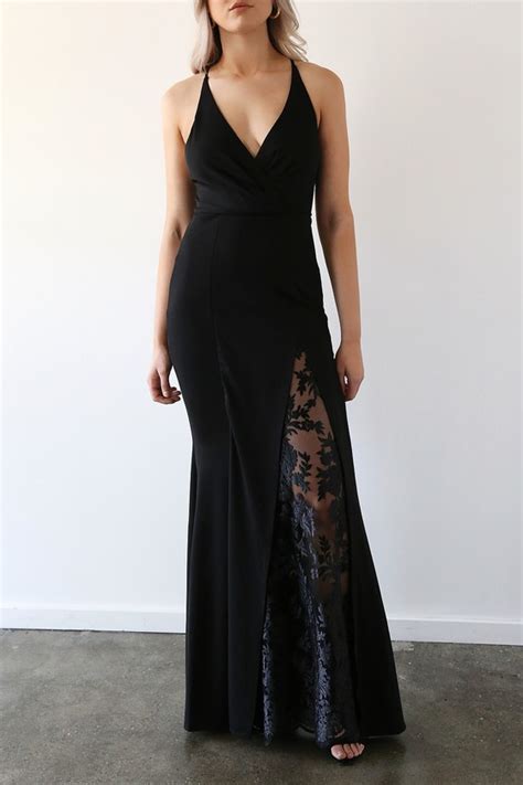 sexy black maxi dress slit maxi dress mermaid maxi gown lulus