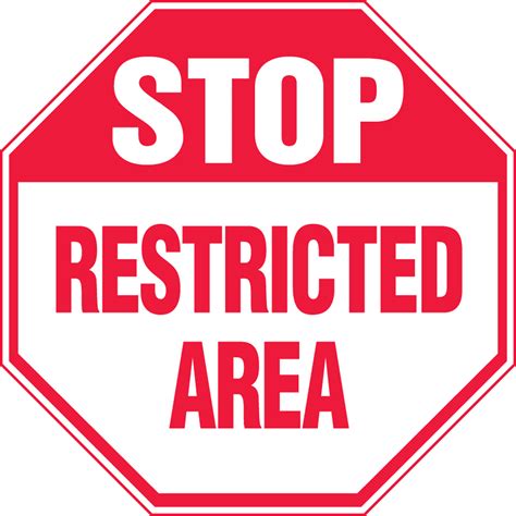 restricted area stop safety sign mast