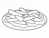Macaroni Coloring Coloringcrew Pasta sketch template