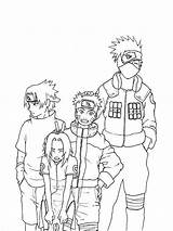 Coloring Naruto Sasuke Sakura Kakashi sketch template
