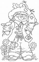 Coloring Fall Halloween Pages Scarecrow Sheets Printable Adult Visit Colouring Stamps sketch template