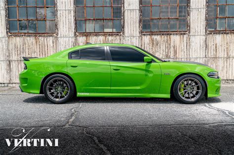 Sporty Looking Dodge Charger Boasting Custom Green And Black Paint Job
