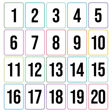 printable number cards   number flashcards printable numbers