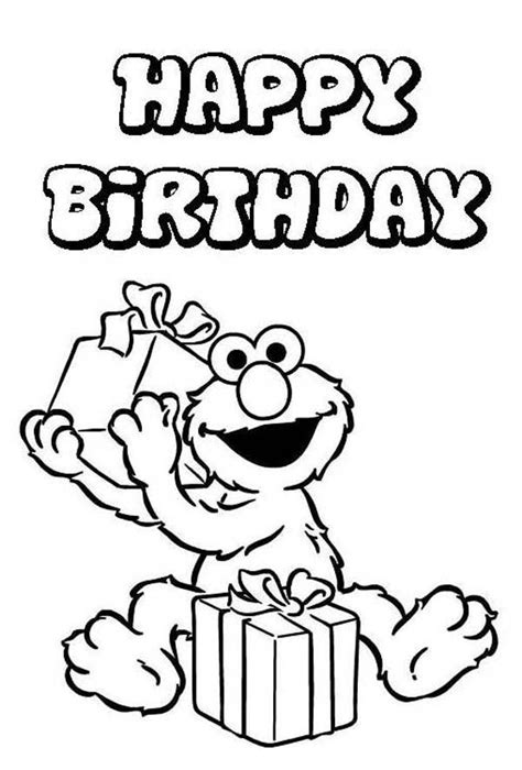 elmo coloring pages birthday